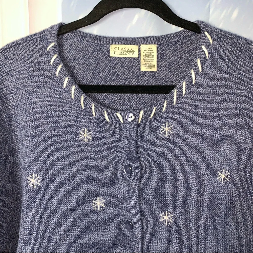 Vintage Ugly Christmas Sweater Mittens Cardigan - Picture 2 of 13